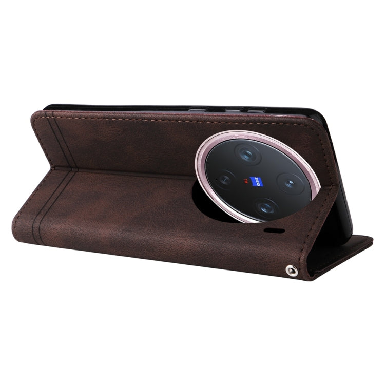 For vivo X200 Pro mini Skin Feel Life Tree Metal Button Leather Phone Case