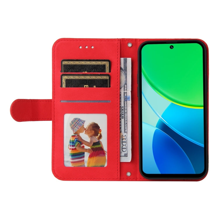 For vivo Y19s Skin Feel Life Tree Metal Button Leather Phone Case
