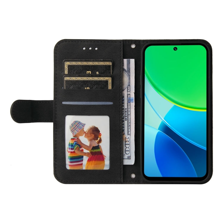 For vivo Y19s Skin Feel Life Tree Metal Button Leather Phone Case