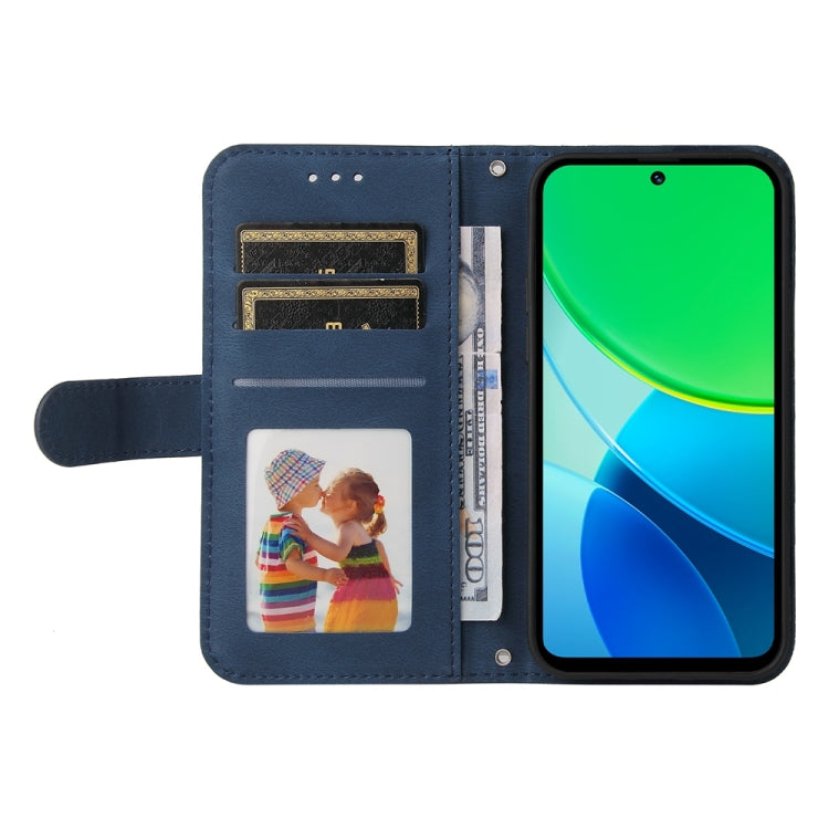 For vivo Y19s Skin Feel Life Tree Metal Button Leather Phone Case