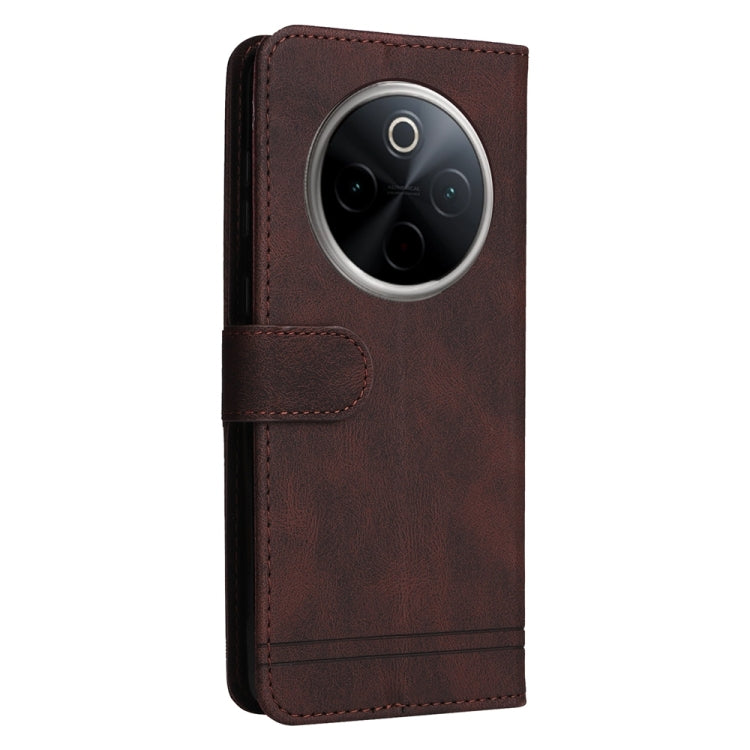 For vivo Y300 Pro Skin Feel Life Tree Metal Button Leather Phone Case