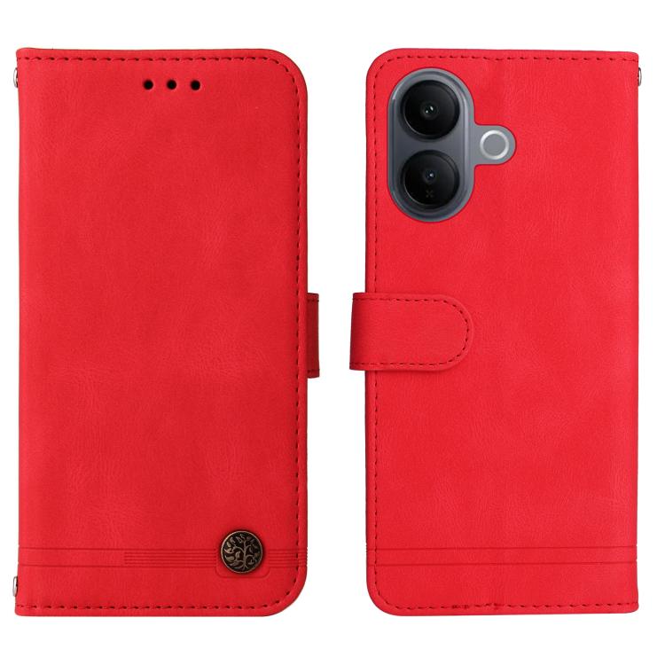 For vivo V60 Lite 4G / 5G Skin Feel Life Tree Metal Button Leather Phone Case