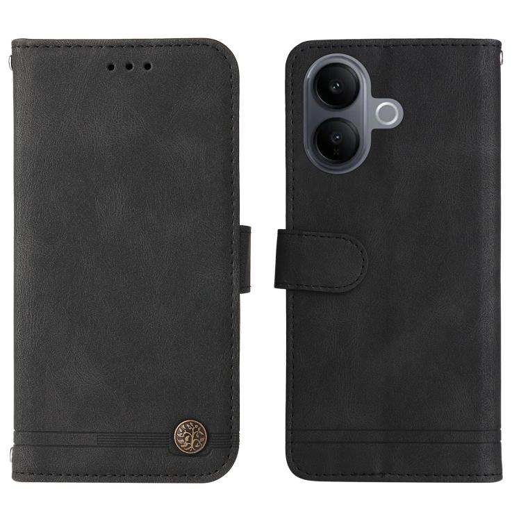 For vivo V60 Lite 4G / 5G Skin Feel Life Tree Metal Button Leather Phone Case