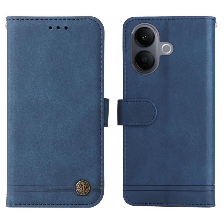 For vivo V60 Lite 4G / 5G Skin Feel Life Tree Metal Button Leather Phone Case