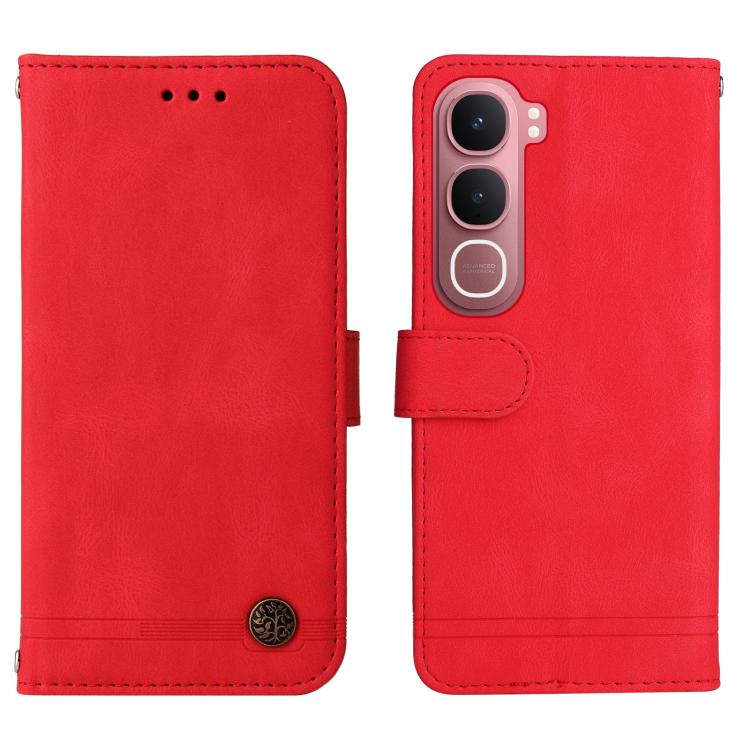 For vivo Y31 5G 2025 Skin Feel Life Tree Metal Button Leather Phone Case