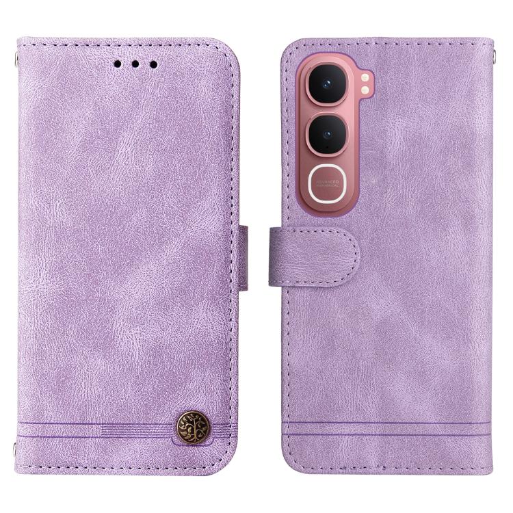 For vivo Y31 5G 2025 Skin Feel Life Tree Metal Button Leather Phone Case