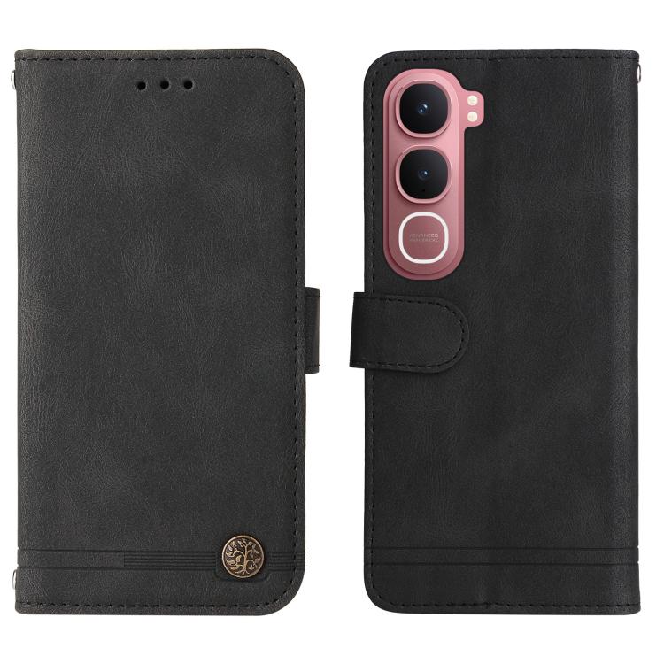 For vivo Y31 5G 2025 Skin Feel Life Tree Metal Button Leather Phone Case