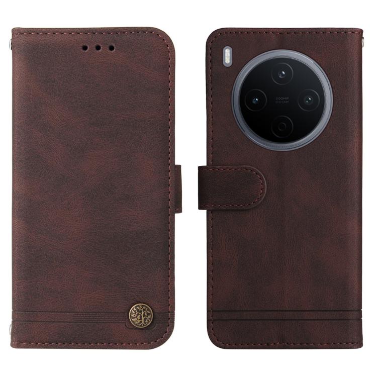 For vivo Y500 Pro 5G Skin Feel Life Tree Metal Button Leather Phone Case