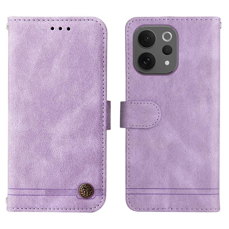 For vivo S50 5G / V70 5G Skin Feel Life Tree Metal Button Leather Phone Case