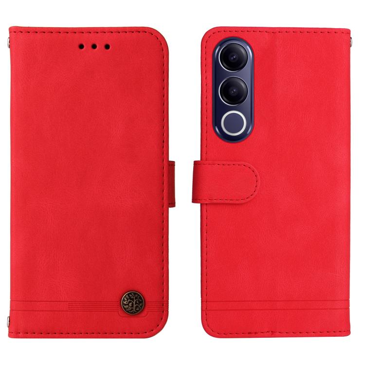 For vivo V70 FE 5G Skin Feel Life Tree Metal Button Leather Phone Case