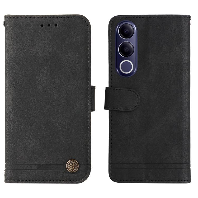 For vivo V70 FE 5G Skin Feel Life Tree Metal Button Leather Phone Case