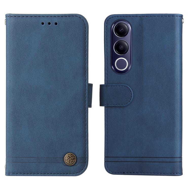 For vivo V70 FE 5G Skin Feel Life Tree Metal Button Leather Phone Case