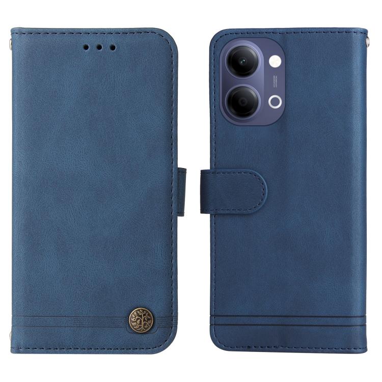 For vivo Y21 5G 2026 / vivo Y05 4G Skin Feel Life Tree Metal Button Leather Phone Case