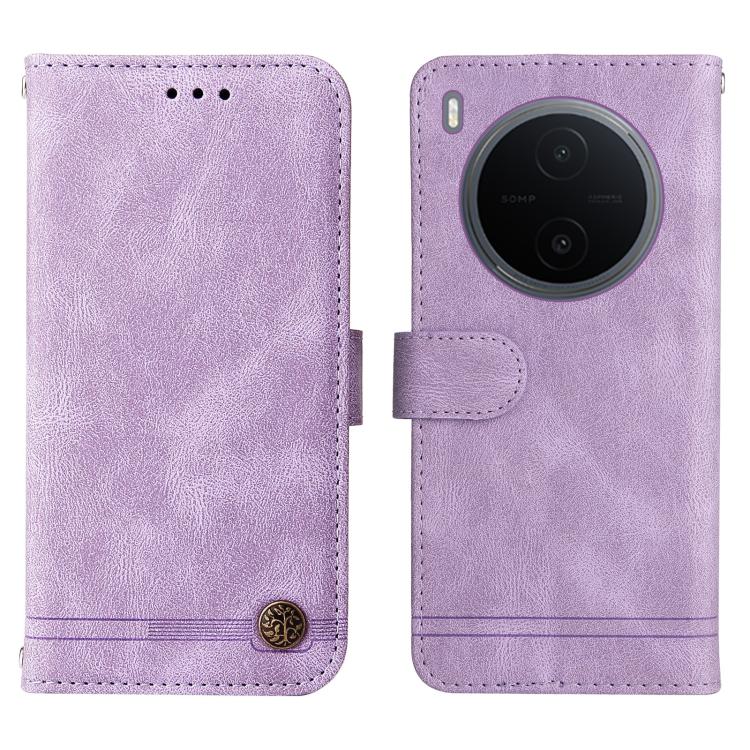 For vivo Y600 Pro 5G Skin Feel Life Tree Metal Button Leather Phone Case