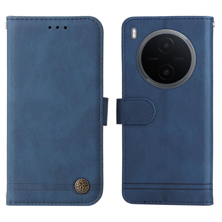 For vivo Y600 Pro 5G Skin Feel Life Tree Metal Button Leather Phone Case