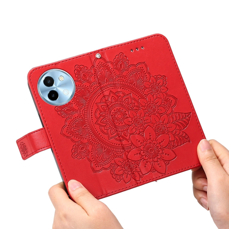 For vivo Y38 5G / T3x 5G Global Seven-petal Flowers Embossing Leather Phone Case
