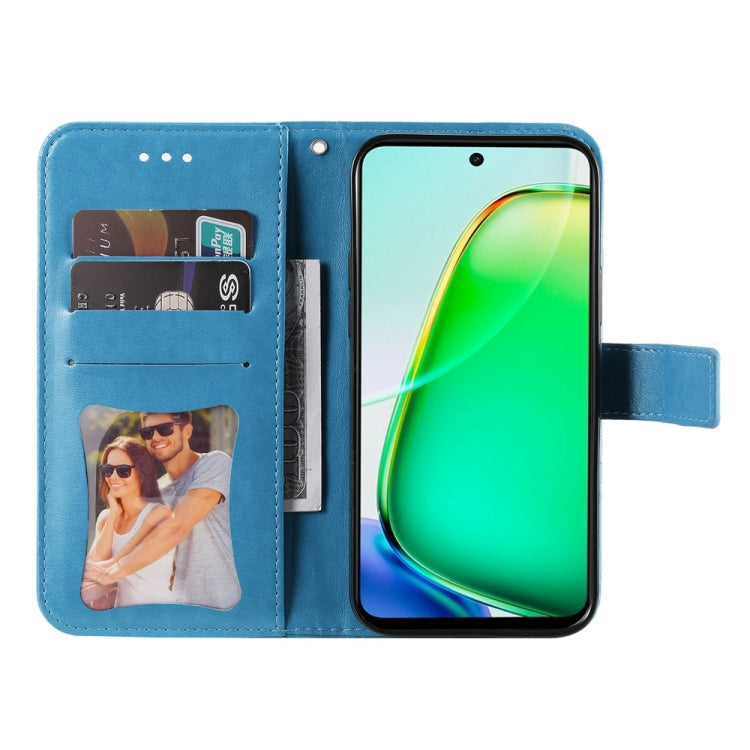 For vivo Y28 4G Global Seven-petal Flowers Embossing Leather Phone Case