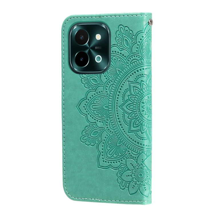 For vivo Y28 4G Global Seven-petal Flowers Embossing Leather Phone Case