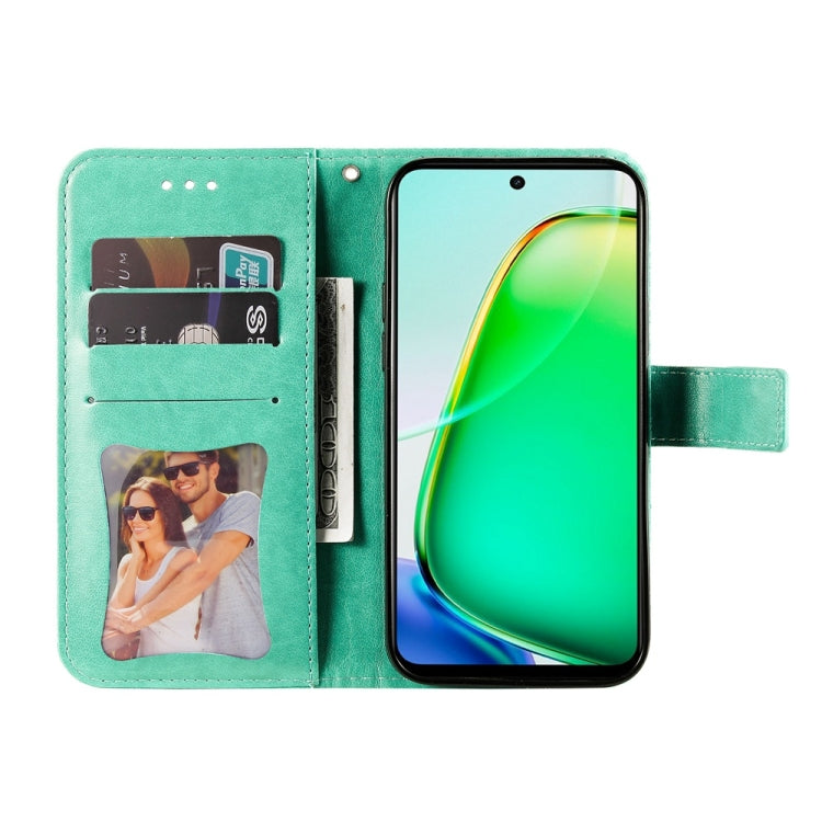 For vivo Y28 4G Global Seven-petal Flowers Embossing Leather Phone Case