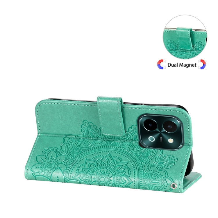 For vivo Y28 4G Global Seven-petal Flowers Embossing Leather Phone Case
