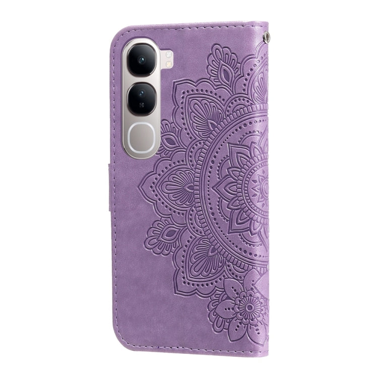 For vivo V40 Lite 4G / 5G IDN Seven-petal Flowers Embossing Leather Phone Case