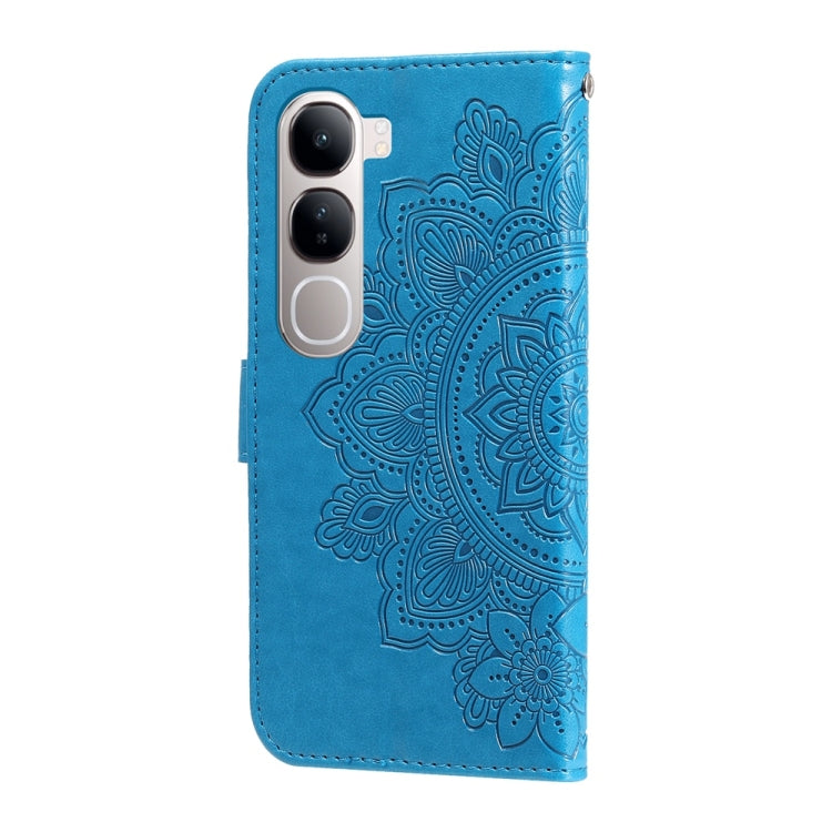 For vivo V40 Lite 4G / 5G IDN Seven-petal Flowers Embossing Leather Phone Case