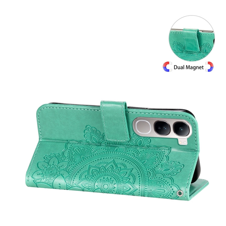For vivo V40 Lite 4G / 5G IDN Seven-petal Flowers Embossing Leather Phone Case