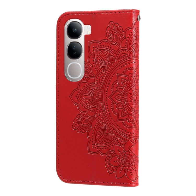 For vivo V40 Lite 4G / 5G IDN Seven-petal Flowers Embossing Leather Phone Case