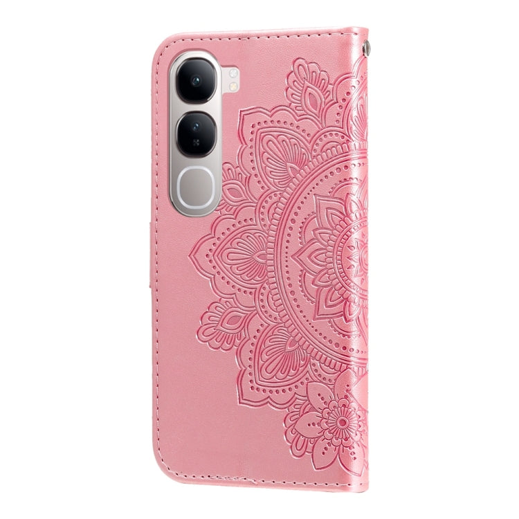 For vivo V40 Lite 4G / 5G IDN Seven-petal Flowers Embossing Leather Phone Case
