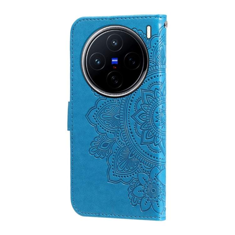 For vivo X200 Seven-petal Flowers Embossing Leather Phone Case