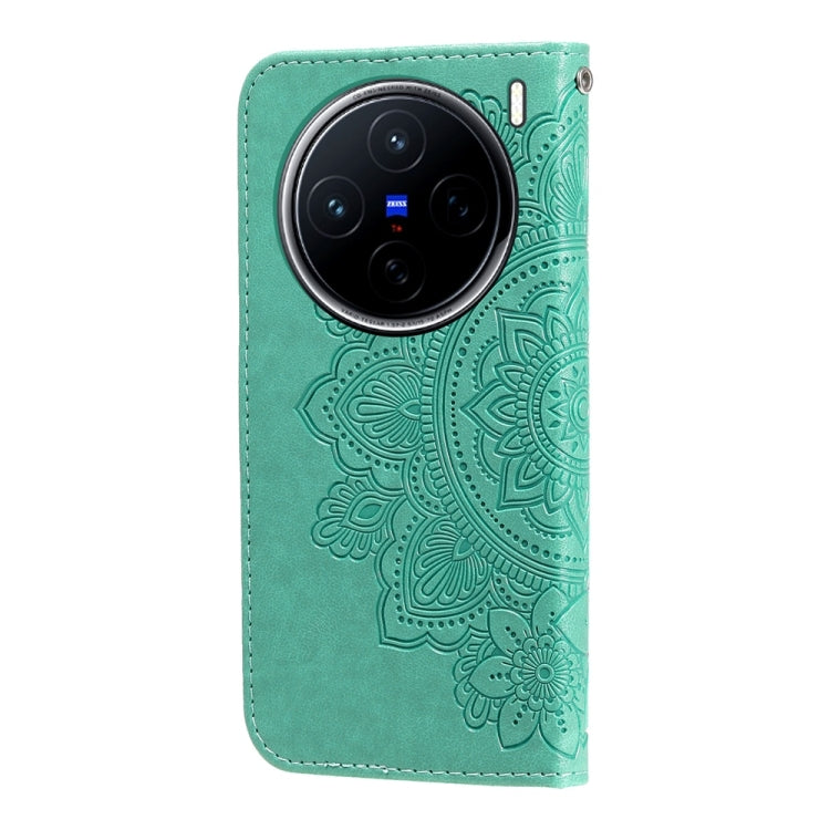 For vivo X200 Seven-petal Flowers Embossing Leather Phone Case