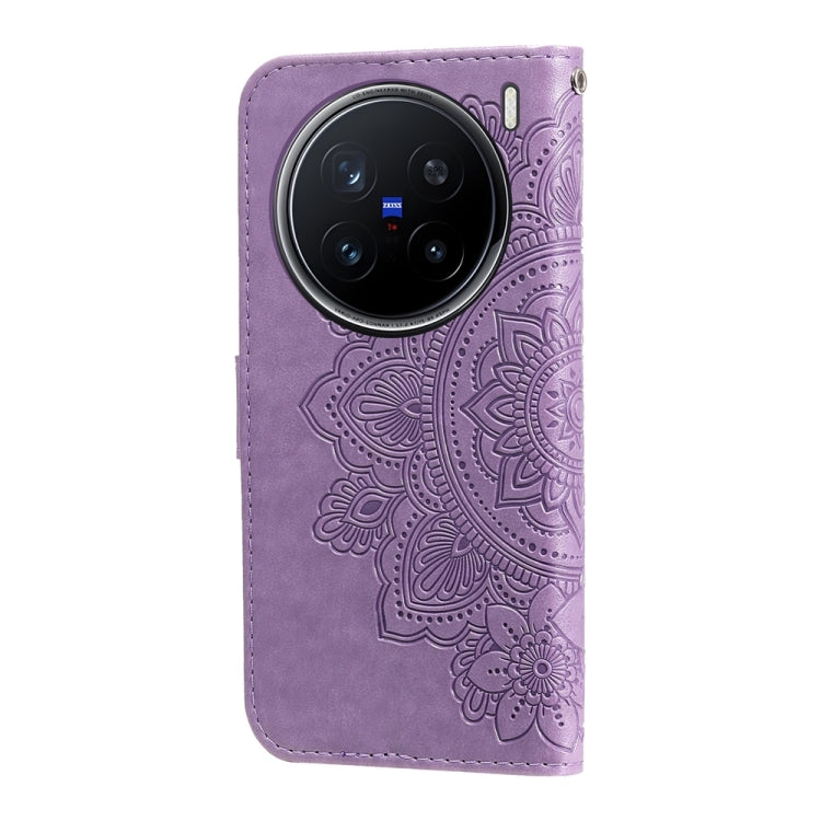 For vivo X200 Pro Seven-petal Flowers Embossing Leather Phone Case