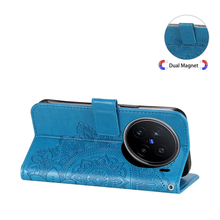 For vivo X200 Pro Seven-petal Flowers Embossing Leather Phone Case