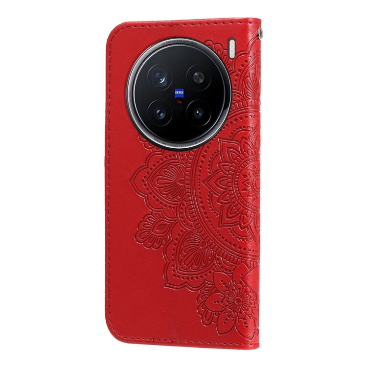 For vivo X200 Pro Seven-petal Flowers Embossing Leather Phone Case