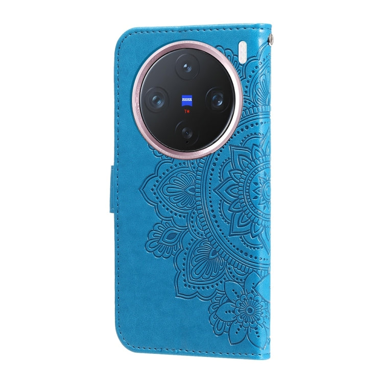 For vivo X200 Pro mini Seven-petal Flowers Embossing Leather Phone Case