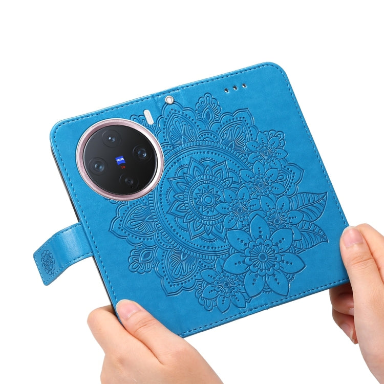 For vivo X200 Pro mini Seven-petal Flowers Embossing Leather Phone Case