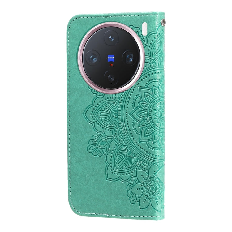 For vivo X200 Pro mini Seven-petal Flowers Embossing Leather Phone Case