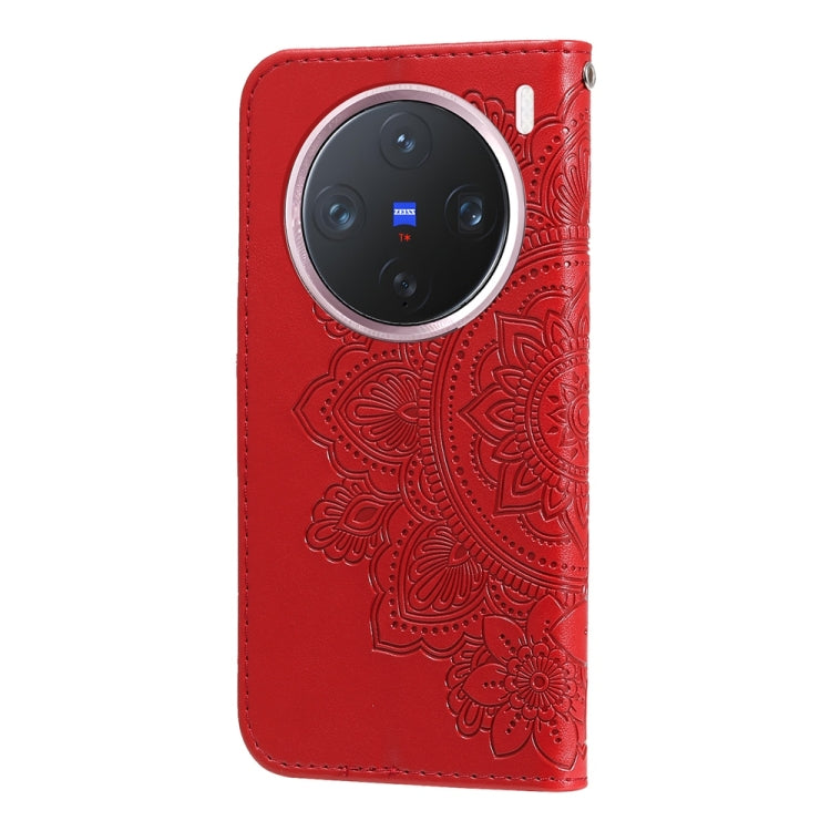 For vivo X200 Pro mini Seven-petal Flowers Embossing Leather Phone Case