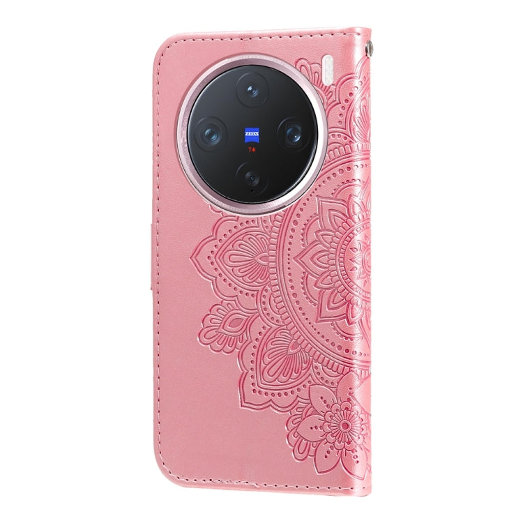 For vivo X200 Pro mini Seven-petal Flowers Embossing Leather Phone Case