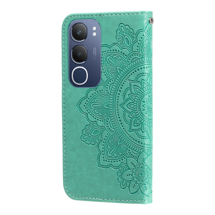 For vivo Y19s Seven-petal Flowers Embossing Leather Phone Case