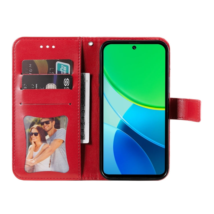 For vivo Y19s Seven-petal Flowers Embossing Leather Phone Case