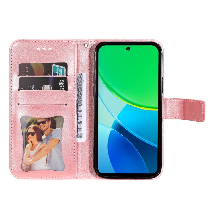 For vivo Y19s Seven-petal Flowers Embossing Leather Phone Case