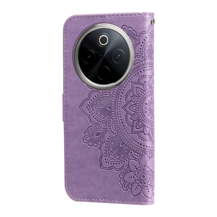 For vivo Y300 Pro Seven-petal Flowers Embossing Leather Phone Case