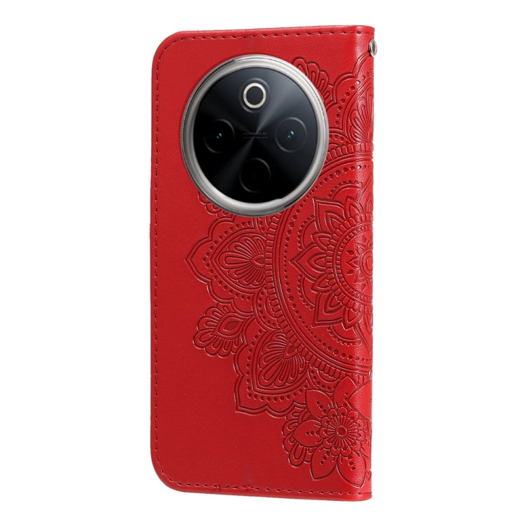 For vivo Y300 Pro Seven-petal Flowers Embossing Leather Phone Case