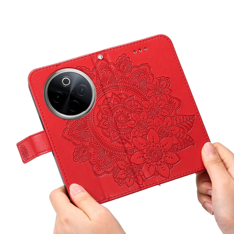 For vivo Y300 Pro Seven-petal Flowers Embossing Leather Phone Case