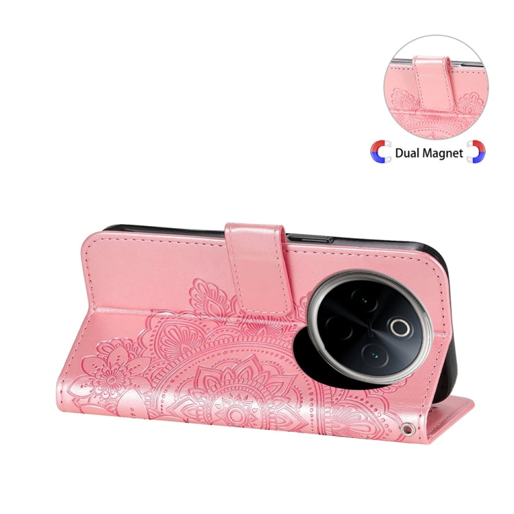 For vivo Y300 Pro Seven-petal Flowers Embossing Leather Phone Case