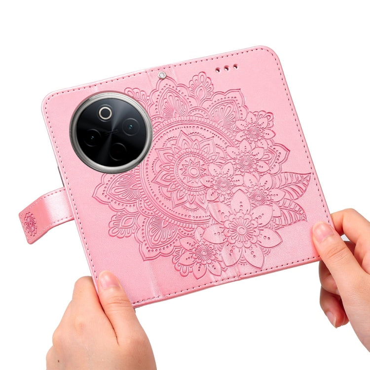 For vivo Y300 Pro Seven-petal Flowers Embossing Leather Phone Case