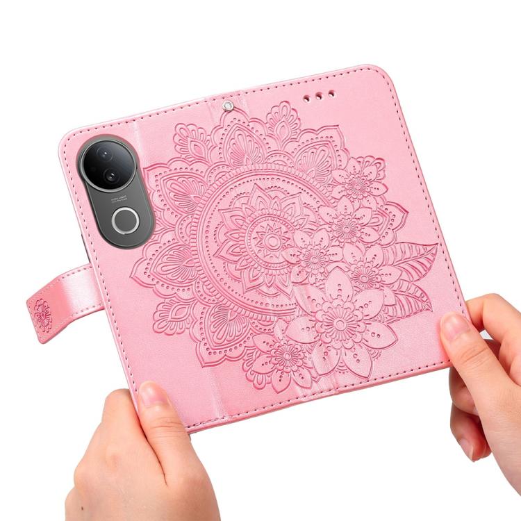 For vivo S20 Seven-petal Flowers Embossing Leather Phone Case
