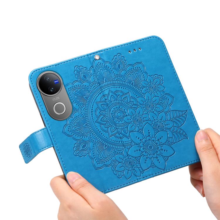 For vivo V50 Seven-petal Flowers Embossing Leather Phone Case