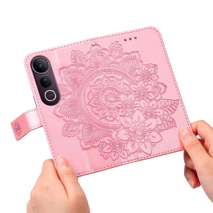 For vivo V50 Lite 4G / 5G Seven-petal Flowers Embossing Leather Phone Case